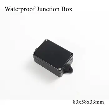 83x58x33mm Ūdensnecaurlaidīga Plastmasas Būra Black Box Āra Kabeļu Vadu sadales Kārbas Elektrisko Projekta Gadījumā, ABS IP65 83*58*33mm