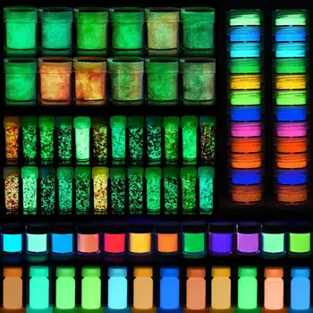 Gaismas Pulverveida Sveķu Pigmenta DIY Epoksīda Sveķu Pelējuma Nail Art Glitter Pulveris, kas Spīd Tumsā Rotaslietu izgatavošana Piederumi