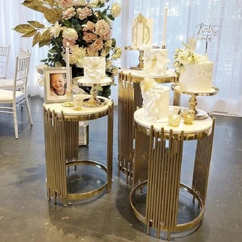Kāzu svinības mājās daudzfunkcionāls demontāža, desertu galds, zelta kūka galda, kāzu, dzimšanas dienu apdare ornaments1-3pcs