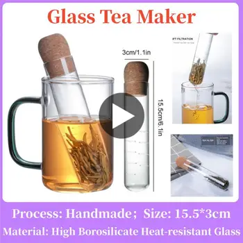 Radošā Stikla Tējas Infuser Cauruļu Stikla Dizains Tējas Sietiņš, Lai Krūze Iedomātā Filtrs Puer Tēja Tēja Instrumenti, Ar Korķa Aizbāzni