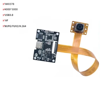 12 MP IZŠĶIRTSPĒJA HD USB3.0 Veidu-C Kameras Modulis IMX378 Auto Fokusu UVC Bezmaksas Disku, MJPEG, YUY2, H. 264 Sejas atpazīšana