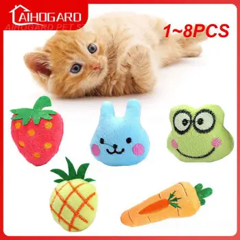 1~8PCS Augļi un Dzīvnieki Dizaina Kaķis Rotaļlietas Catnip Rotaļlieta Kaķis Zobu Slīpēšanas Rotaļlietas Funny Interaktīvu Plīša Rotaļlietas Pet Rotaļlietas Apmācības