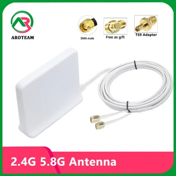 2.4 g 5.8 g antena ar Magnētisko bāzi 12dbi sma male TS9 wlan wifi dual band Omni antene router antenas 3m RG174 kabelis