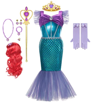2023 Jaunas Filmas Meitenes Princese Mazā Nāriņa Ariel Halloween Cosplay Bērniem Kostīmu Iedomātā Veido Bērnu Karnevāla Puse