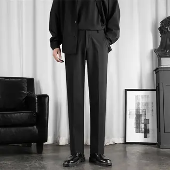 2023 Vīriešu Pavasara Rudens Modes Biznesa Gadījuma Garās Bikses, Uzvalks, Bikses Vīriešu Poga Lidot Formālās Bikses Plus 