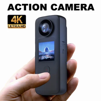 4K IZŠĶIRTSPĒJAS Divējāda Ekrāns Action Camera Āra Ceļot Rokas Vlog Kameru Video Ieraksti Anti Shake Sporta DV ar Ūdensizturīgu Gadījumā