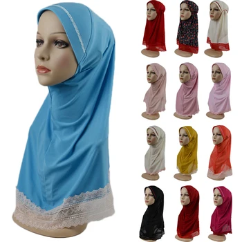 6-12Y Viens Gabals Amira Ready-to-Wear Instant Hijab Šalle Musulmaņu Bērniem, Meitenēm, Wrap Klp Lakatu Skolas Bērniem Turban Islāma Cepures