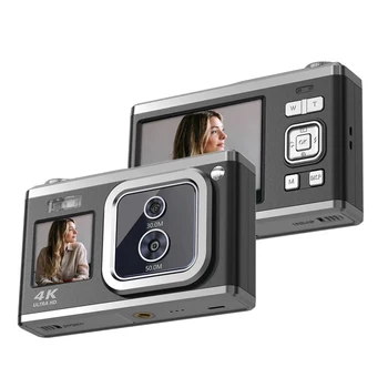 Auto Focus Digitālo Kameru 2.88 Collu Video Kamera 50MP 4K 16X Zoom Dāvanas Dual Screen Selfie Bērniem, Pieaugušajiem, Pusaudžiem, Studentiem
