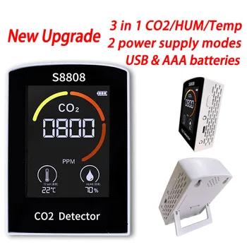 B50 Jaunā Reālā laika Oglekļa Dioksīda (CO2) Detektors Gaisa Monitors Noliktavā, Gaisa Kvalitātes, Temperatūras un Mitruma Pārraudzītu CO2 Sensors
