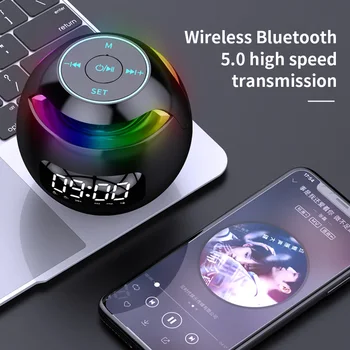 Bezvadu Bluetooth saderīgu Skaļruņa Uzlādējamais Bumbu Radio Brīvroku Modinātājs ar Mikrofonu Mūziku, Spēlēt Piederumi