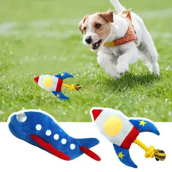 Bite-izturīgs Suns, Rotaļlietas, Plīša Karikatūra Lidmašīnu Raķešu Pet Rotaļlietas Suņiem Kaķiem Bite-izturīgs Pīkstošs Lelle un Pet Izklaidei