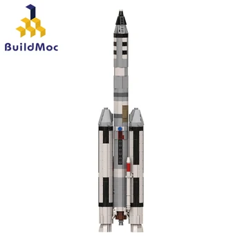 BuildMoc Kosmosa Herculess 3C Saturn V Sērijā 1:110 Titans Dvīņi Raķešu Celtniecības Bloki Komplekts Izpētes Transportlīdzekļa Bērnu Rotaļu Dāvanu