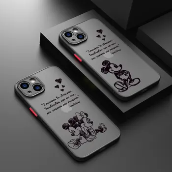 Disney Atdzist Mickey Minnie iPhone 15 14 13 12 11 Pro Max XS Max X XR 7 8 Plus 5S 6S Matēta Caurspīdīga Būtiska Telefonu Gadījumā