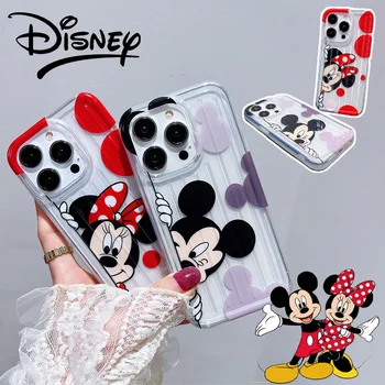 Disney Mickey Mouse Minnie tpu tālrunis lietā par iPhone 12 13 14 Pro max 14Promax 14Pro 13Pro Cute karikatūra mīksto triecienizturīgs vāks