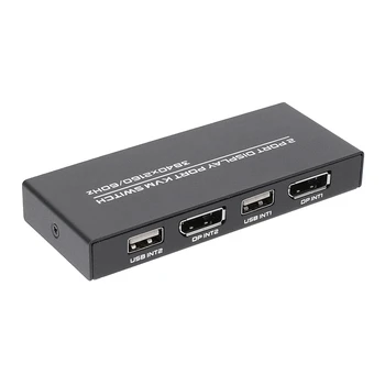 Displayport KVM Switch, 4K@60Hz DP USB Komutatoru 2 Daļa Datoru Tastatūru, Peli, Printeri Un Ultra HD Monitor