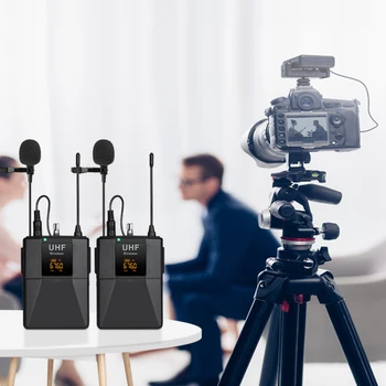 Kameras Mikrofona Ierakstu Portatīvo Plastmasas Klipu-par 3.5 Digitālais Bezvadu UHF Atloks Mikrofons