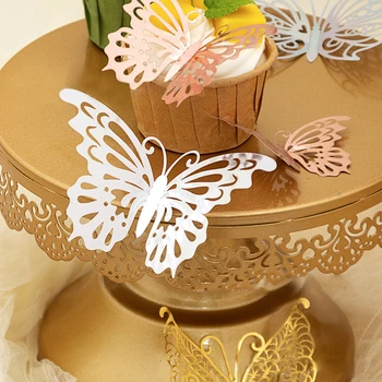 Kāzu Dekorēšana Butterfly 3D Sienas Uzlīmes, Zelta un Sudraba 12pcs Dzīvojamā Istaba un Guļamistaba Dekorēšanas Uzlīme