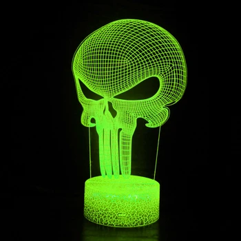 Nighdn Halloween Dekorēšanai Gaismas Galvaskausa 3D Nakts Gaisma 7 Krāsu Izmaiņas LED Galda Lampa Touch Pogu, Istabas Dekori Dāvanu Bērniem Pusaudžu