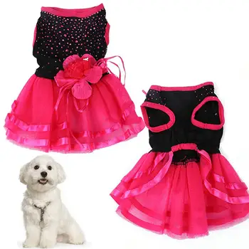 Pet Dog Rose Puķu Marli Kleita Svārki Kucēnu, Kaķu Princese Apģērbs, Apģērbs Suņu Aksesuāri
