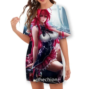 phechion Jaunu Modes Sievietes Raksturu Rias Gremory 3D Drukas Īsām Piedurknēm T-Krekls Gadījuma T Krekls, Sporta Hip Hop, Vasaras Topi X03