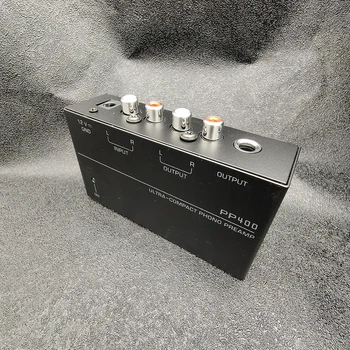 PP400 Mini Stereo Audio Austiņu Pastiprinātāju Ultra-Kompaktās Phono Preamp Preamplifier Amp divu RCA Ieeja RCA 1/4