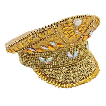 Radzēm Cepuri Līgava Cosplay Klp Blingbling PoliceHat Skatuves Izrādes Dekorācijas MilitaryHat DXAA