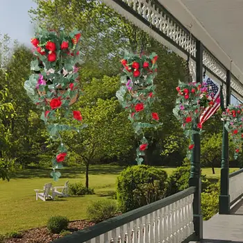 Rožu Mākslīgo Ziedu Stādījumiem Tapsējuma Ziedi Ar Zaļām Lapām Multi Izmantot Viltus Ziedu Vainags String Kāzu Ziemassvētkiem Mājās