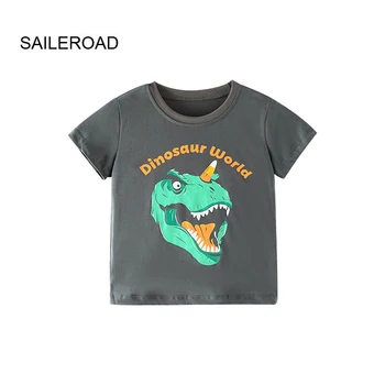 SAILEROAD 2022. gada Vasarā, T Kreklu, Kokvilnas, ar Īsām Piedurknēm Karikatūra Dinozauru T-krekli Bērnu t-veida Meiteņu Topi Zēnu Drēbes Bērniem