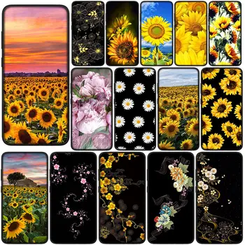Saulespuķu Ziedu Mākslas Krāsotas Krāsains Tālruņa Korpuss Samsung Galaxy A10 A20 A53 A30 A31 A32 A50 A51 A52 A12 A33 uz Lietu