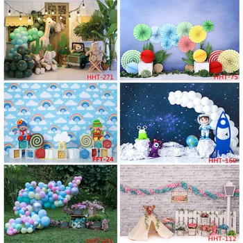 SHUOZHIKE Personalizētu Apdare Krāsains Balons Sniegavīrs Fona Jaundzimušo Bērnu Dzimšanas dienu Fotogrāfija Backdrops FSS-103