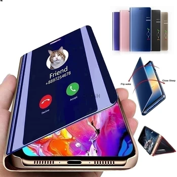 Smart Mirror Flip Case For Samsung Galaxy Note 20 10 9 8 A51 A71 A81 A91 A50 A70 S20 S10 S8 S9 Plus Pro M40s M60s M80s A31 Vāciņu