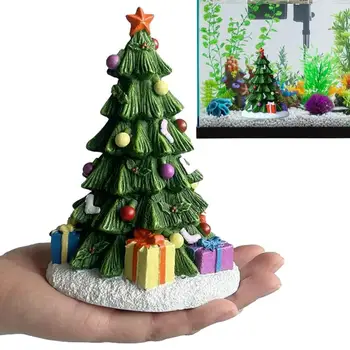 Sveķu Ziemassvētku Akvāriju Dekorēšana 1 Gab. Mini Gudrs Ziemsvētki Koks Klāt Lodziņā Miniatūru Statuju Ziemassvētku Puse, Kas Zivju Tvertnes Rotājumi