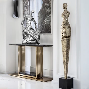 Viesnīcas luksusa sirēna attēls kaltas dzelzs grīdas apdare galvanizācijas abstraktu skulptūru mājas dzīvojamā istabā mākslas rotājumi.
