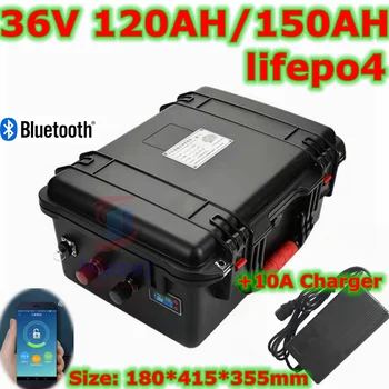 whatproof 36V 150AH lifepo436v 120Ah lifepo4 lādējams litija akumulatoru 3000w iet grozs velosipēds, motorollers laiva +10.A Lādētāju