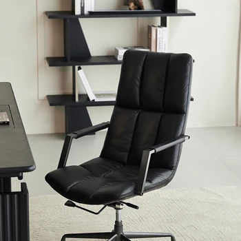 Ādas biroja krēslu mājās, ērti sēžot galda krēsls modernā vienkāršu augstu muguras datora krēsls boss krēsls