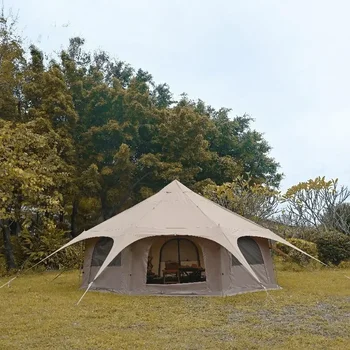 Ūdensizturīgs mongolijas kokvilnas audekls bell telts daudzbērnu ģimeņu nometni Indijas telšu kempings luksusa yurt telts